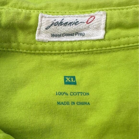 Johnnie-O West Coast Prep Neon Green Short Sleeve Performance Polo Size XL - Picture 2 of 8